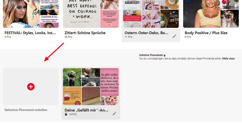 Geheime Pinnwände Pinterest
