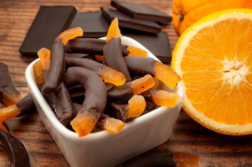 Kandierte Orangenschalen
